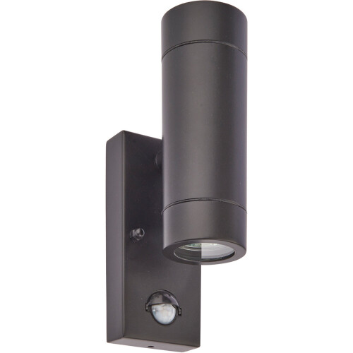Loops Twin Up & Down Wall Light - PIR Sensor - 2 x 7W GU10 LED - Matt Black 2