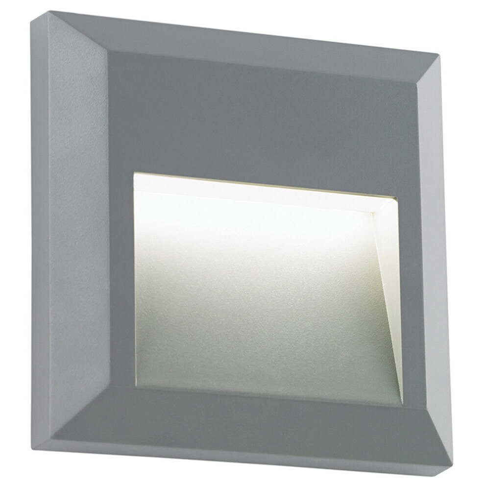 Square IP65 Guide Light - Indirect 1.1W Warm White LED - Gray ABS
