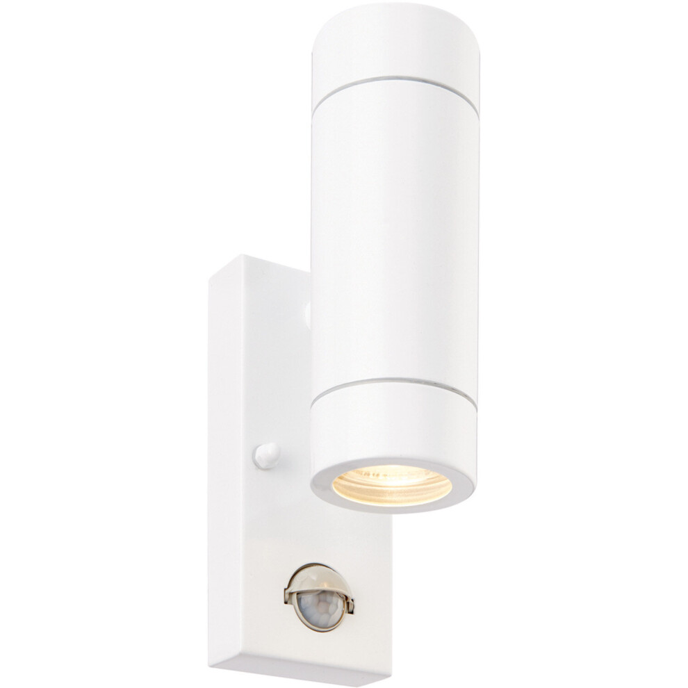 Loops Twin Up & Down Wall - Pir Sensor - 2 X 7W Gu10 Led - Gloss Light/White