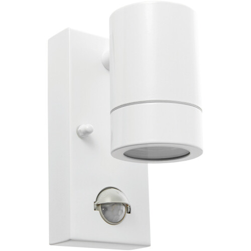 Loops Outdoor IP44 Wall Downlight - PIR Sensor - 7W GU10 LED - Gloss White 2