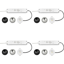 4 PACK Recessed Emergency Ceiling Guide Light Kit - Daylight White LED - White