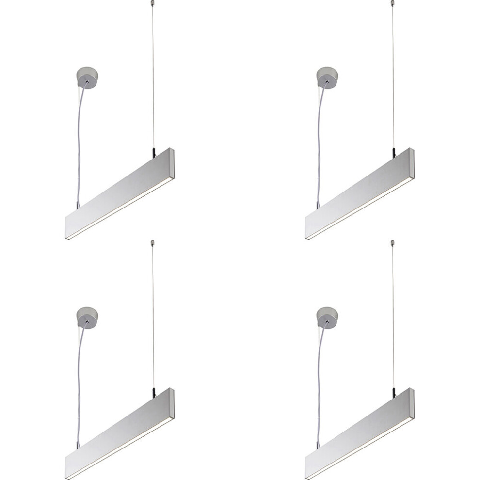 Loops 4 Pack Slim Commercial Suspension Light - 610Mm X 20Mm - 25W Cool White Led