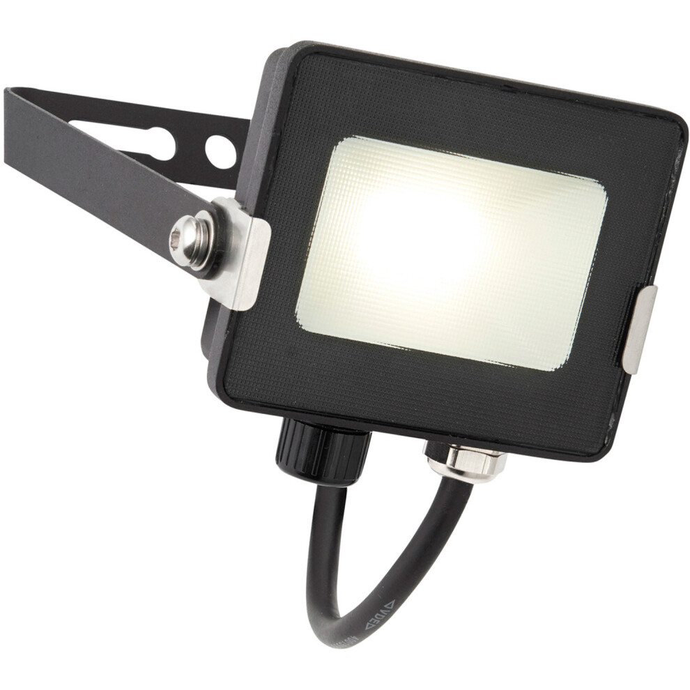 Outdoor Waterproof LED Floodlight - 10W Cool White LED - Matt Black