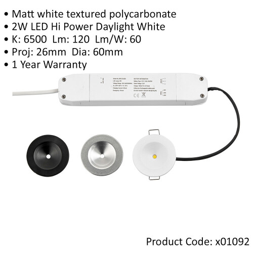 Loops 4 PACK Recessed Emergency Ceiling Guide Light Kit - Daylight White LED - White 1