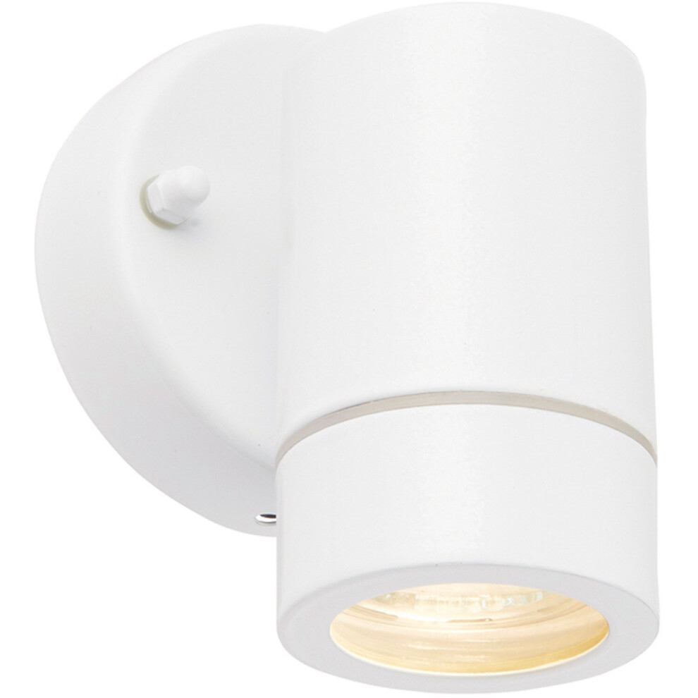 Loops Dimmable Outdoor Ip44 Downlight - 7W Gu10 Led - Gloss & Glass White