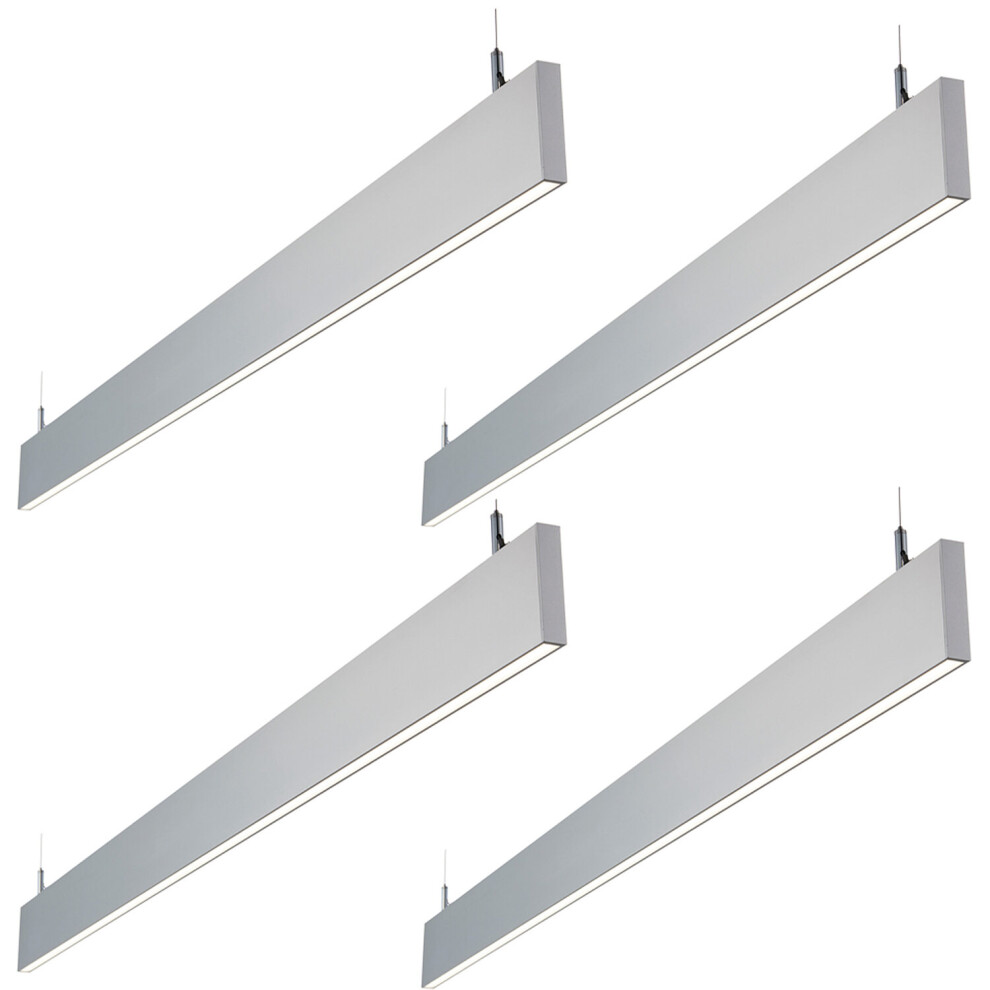 Loops 4 Pack Slim Commercial Suspension Light - 1500Mm X 20Mm - 40W Cool White Led