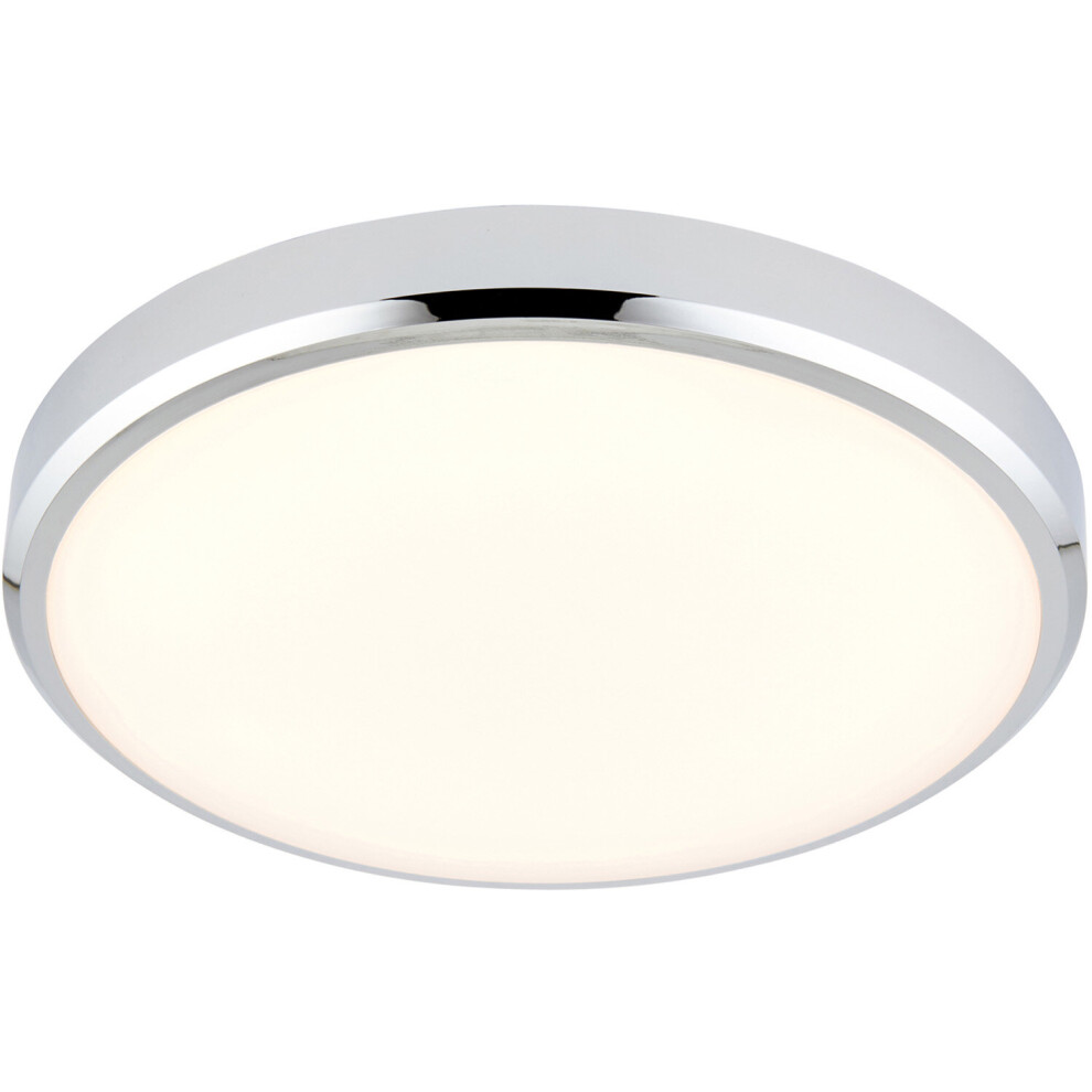 Flush Bathroom Wall OR Ceiling Function Light - 15W CCT LED - Chrome
