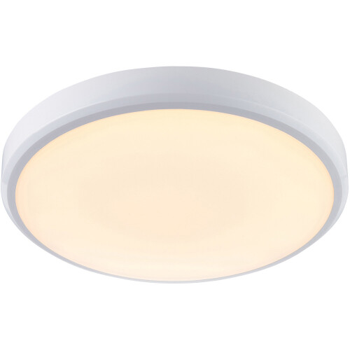 Loops Flush Bathroom Wall OR Ceiling Function Light - 15W CCT LED - White