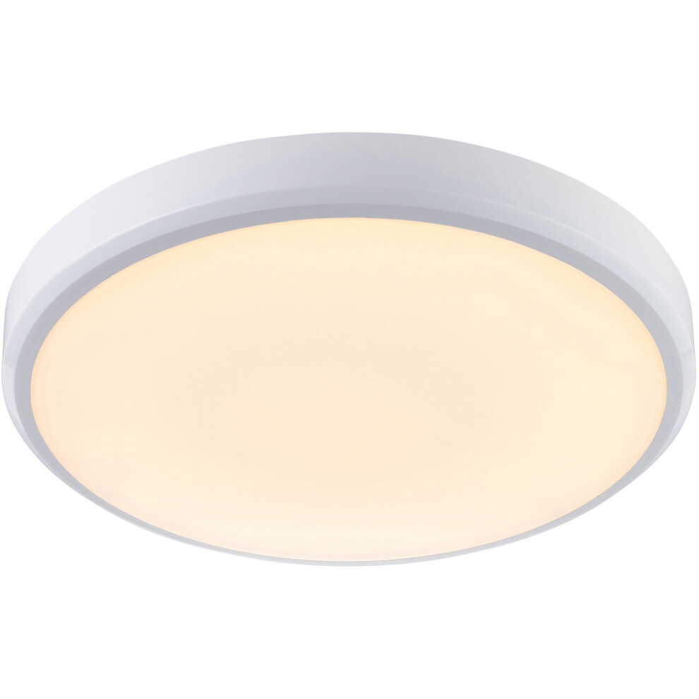 Flush Bathroom Wall OR Ceiling Function Light - 15W CCT LED - White