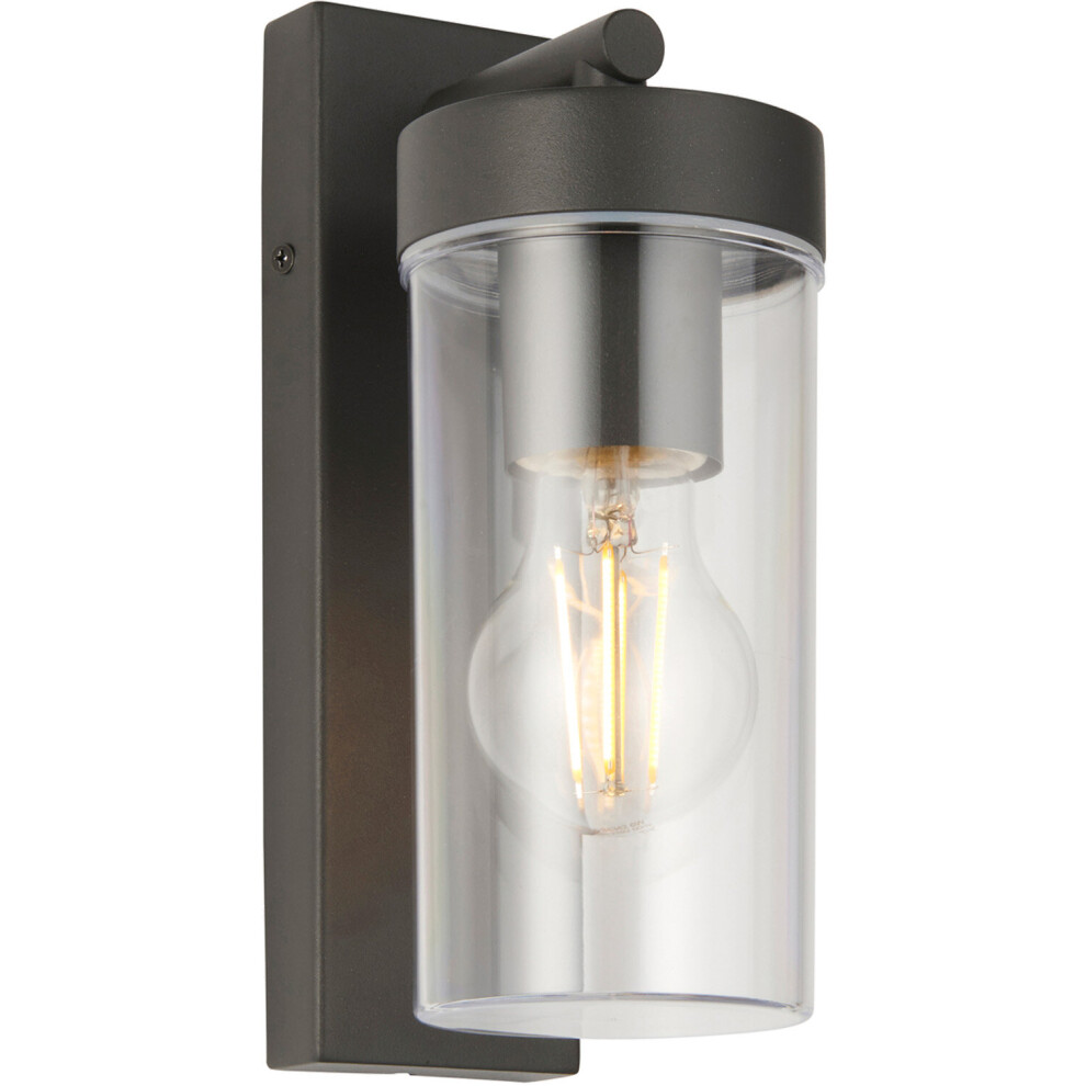 Loops Modern Outdoor Ip44 Wall Lantern Light - 15W E27 Gls Led - Dimmable