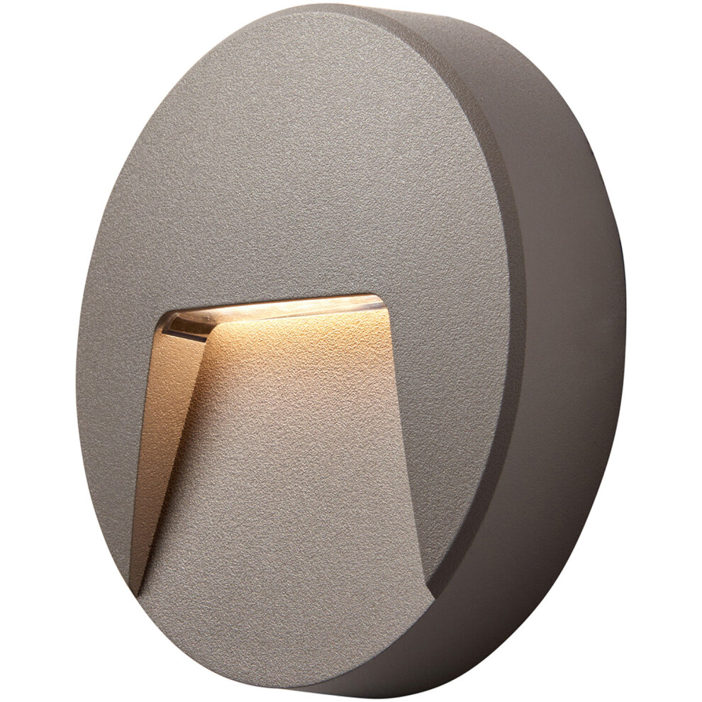  - Round Outdoor Ip65 Pathway Guide LightIndirect Cct LedGrey Abs Plastic - Image 3