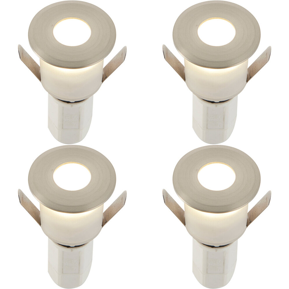 Loops 4 Pack Recessed Decking Ip67 Guide - 1.2W Cool Led - Satin Nickel Light/White