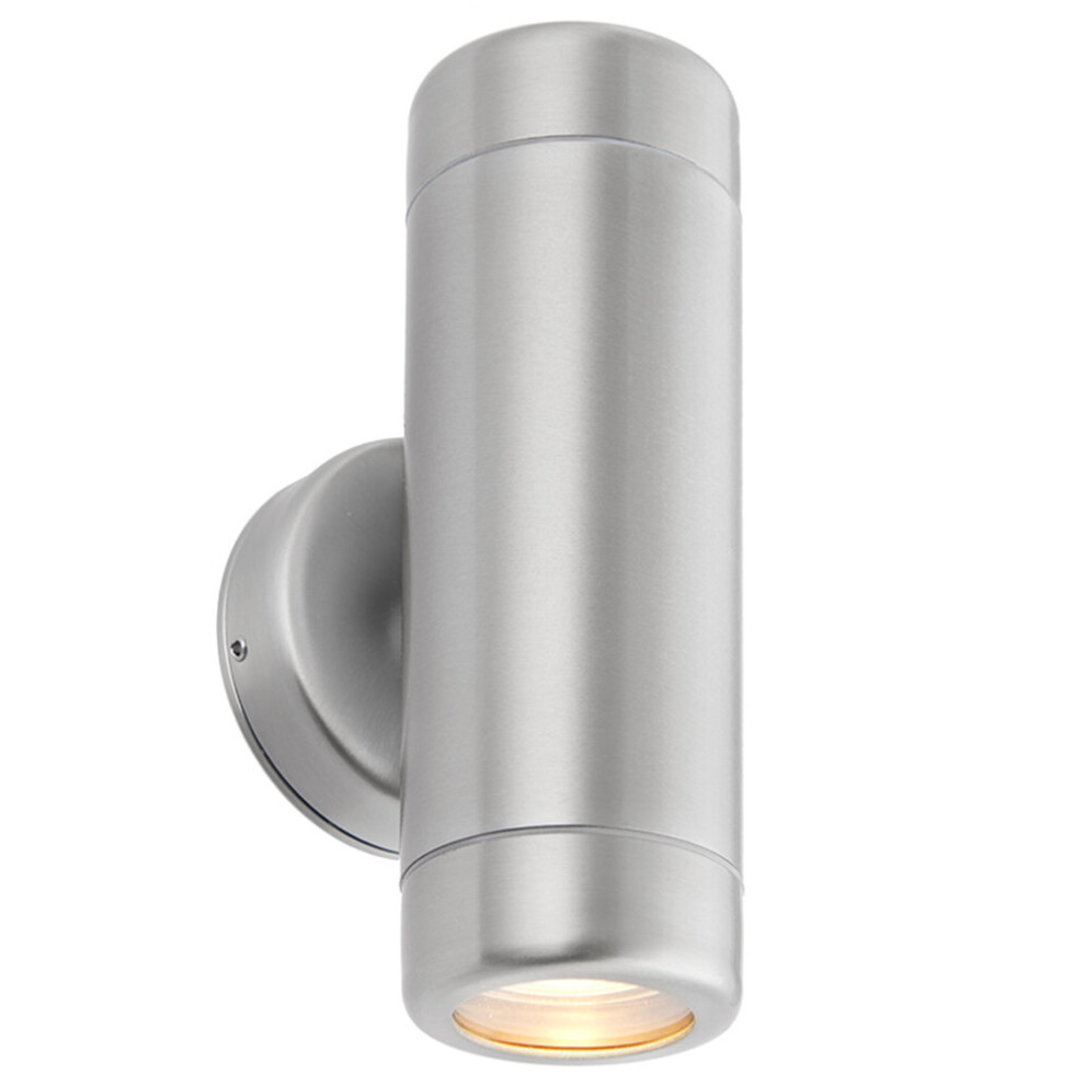 Up & Down Twin Outdoor Wall Light - 2 x 7W LED GU10 - Stainless Steel