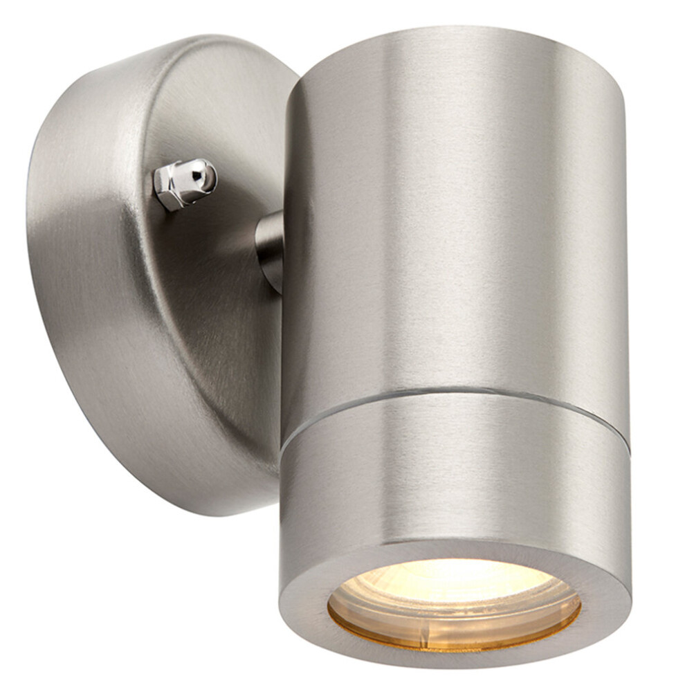 Dimmable Outdoor IP44 Downlight - 7W GU10 LED - Brushed Stainless Steel