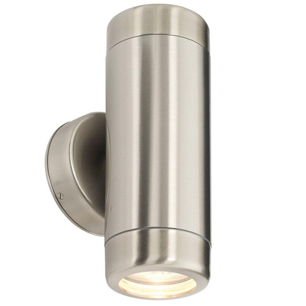 Loops Up & Down Twin Outdoor Wall - 2 X 7W Gu10 Led - Stainless Steel Light