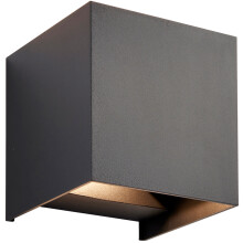 Twin Outdoor IP44 Cube Wall Light - 2 x 5.5W CCT LED - Matt Black