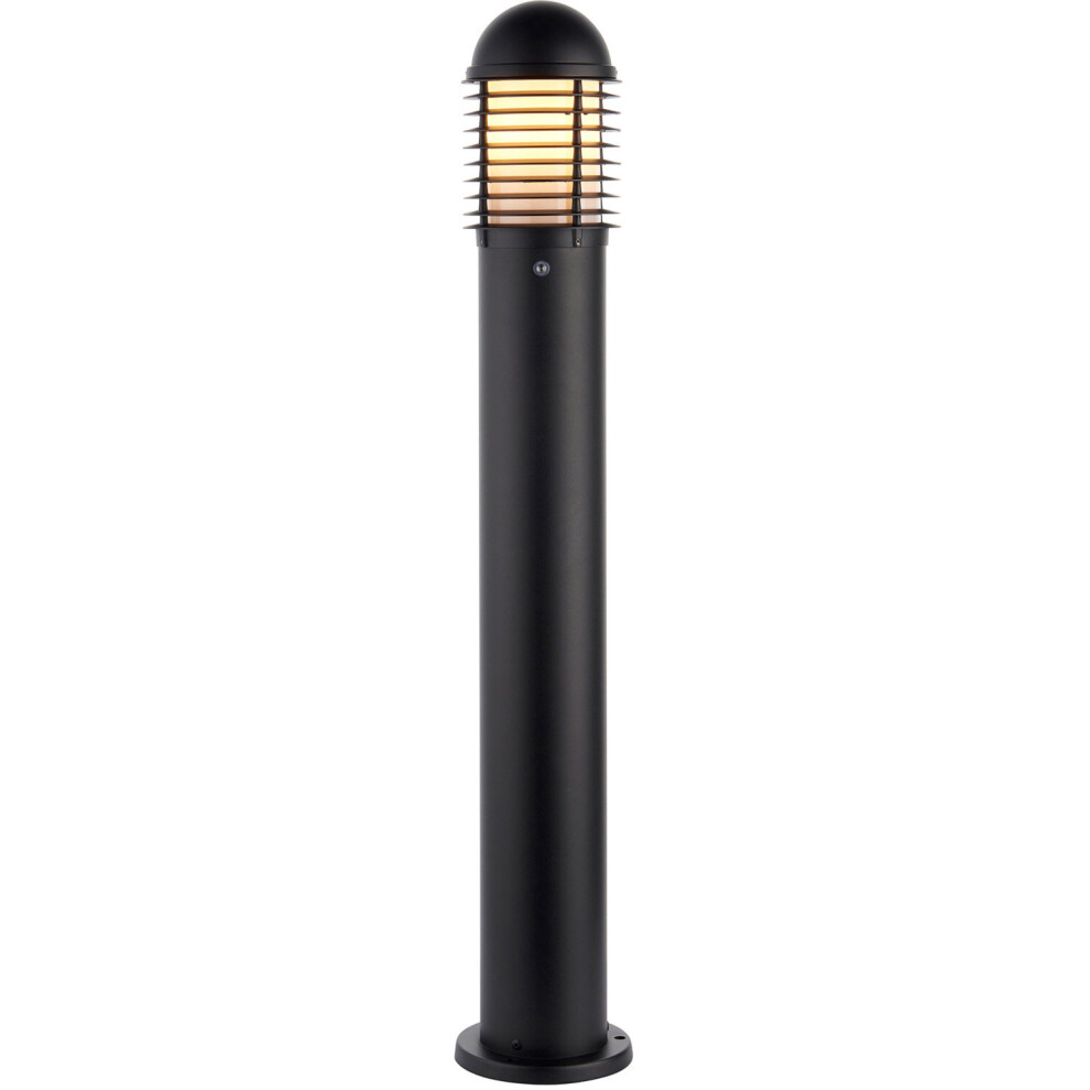Loops Outdoor Bollard Post - 60W E27 Gls - 1000Mm Height - Matt Light/Black