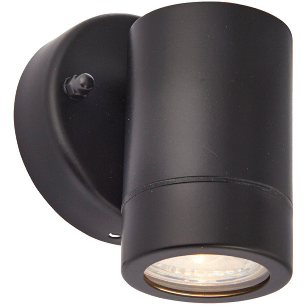 Single Dimmable Outdoor IP44 Downlight - 7W GU10 LED - Matt Black & Glass