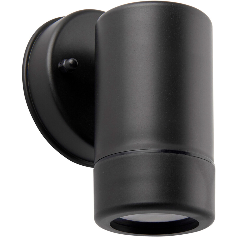 Outdoor IP44 Spot Downlight - Dimmable 7W GU10 LED - Black Wall Light