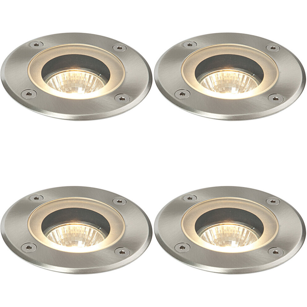 Loops 4 Pack Marine Grade Ip65 Round Ground - 50W Gu10 - Stainless Steel Light