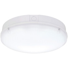 Gloss White IP65 Bulkhead Light - 18W CCT LED Module - Microwave Sensor