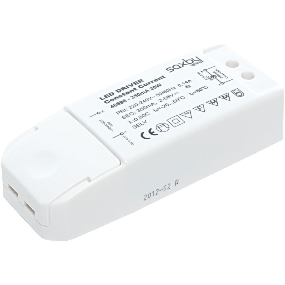 20W LED Driver - 350mA Constant Current - Fixed Output Power Supply
