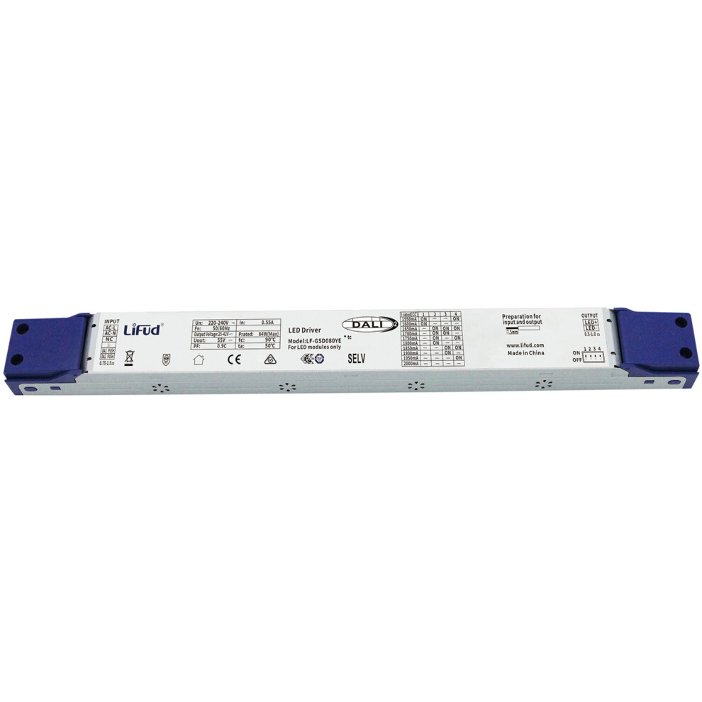 DALI 84W Digital LED Driver - Flicker Free - 1550 to 2000mA - Dimmable