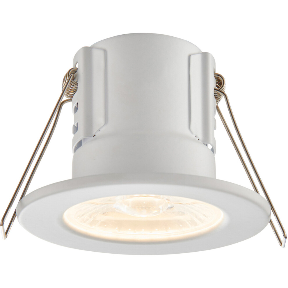 Loops Tool-Less Recessed Bathroom Downlight - 8.5W Warm Led - Matt White