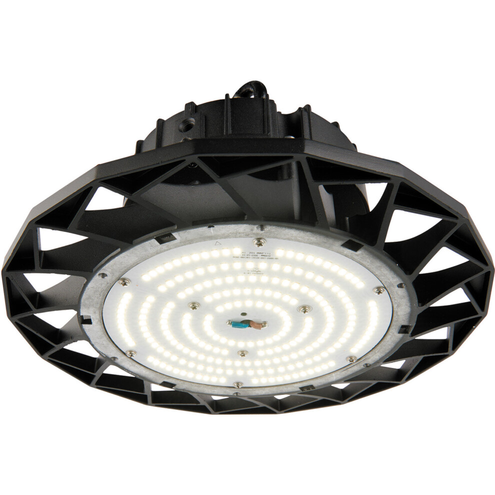 High Bay Emergency Pendant Light 100W Daylight White LED - Matt Black