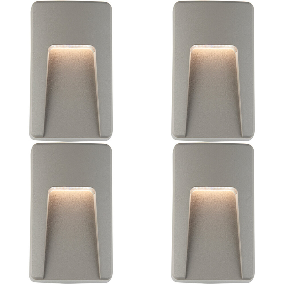 Loops 4 Pack Vertical Outdoor Pathway Guide Light - Indirect Cct Led - Grey Abs