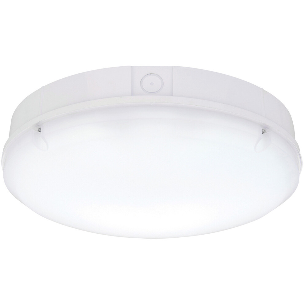 Gloss White IP65 Bulkhead Light - 18W CCT SMD LED Module - Step Dimming Fitting