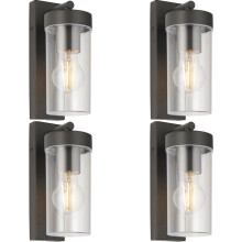 4 PACK Modern Outdoor IP44 Wall Lantern Light - 15W E27 GLS LED - Dimmable