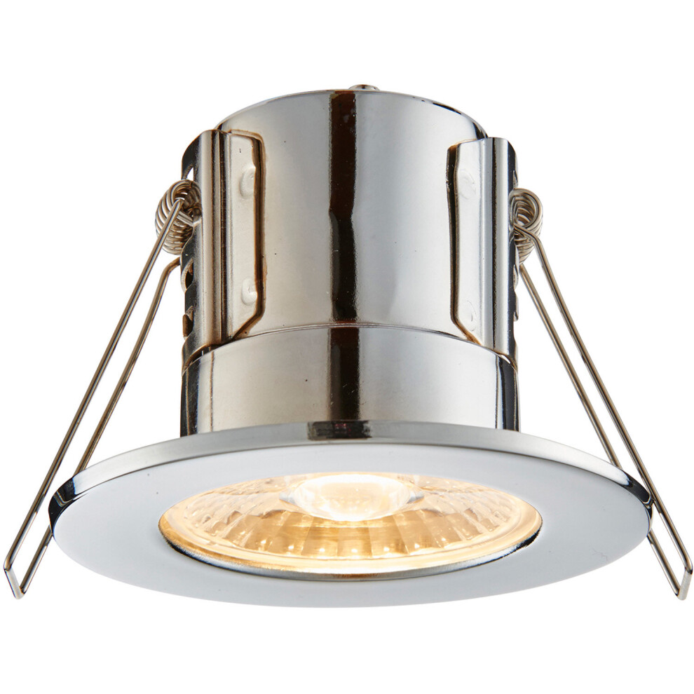 Tool-less Recessed Bathroom Downlight - 4W Warm White LED - Chrome