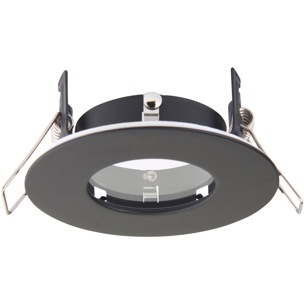 Recessed Compact Downlight - 50W GU10 LED - IP65 Rated - Matt Black