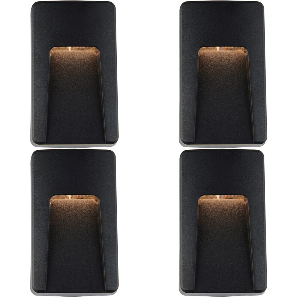 Loops 4 Pack Vertical Outdoor Pathway Guide Light - Indirect Cct Led - Black Abs
