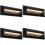 Loops 4 PACK Outdoor Pathway Guide Light - Indirect 2W Warm White LED - Black ABS 1