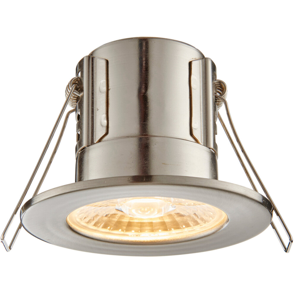 Loops Tool-Less Recessed Bathroom Downlight - 4W Warm Led - Nickel White