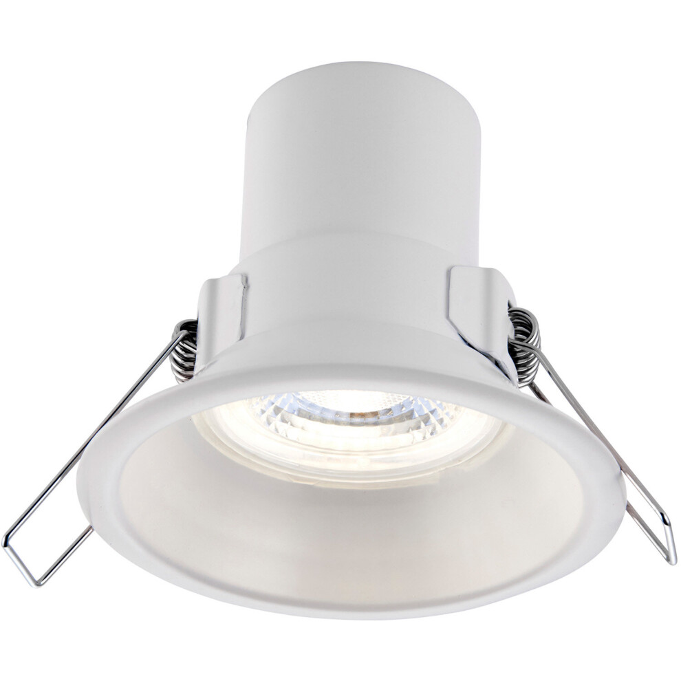 Anti-Glare Recessed Bathroom Downlight - 4W Cool White LED - White