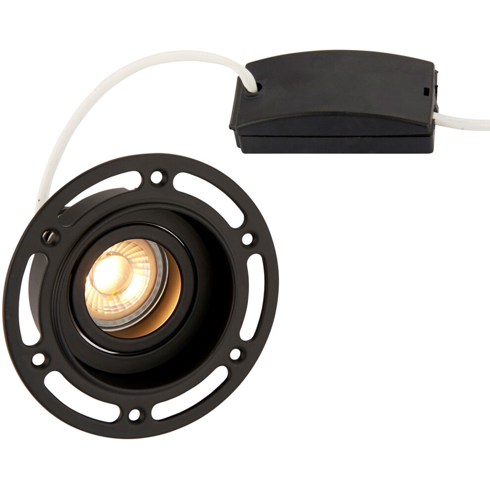 Loops Trimless Plaster-In Downlight - 50W Gu10 Reflector Led - Matt Black
