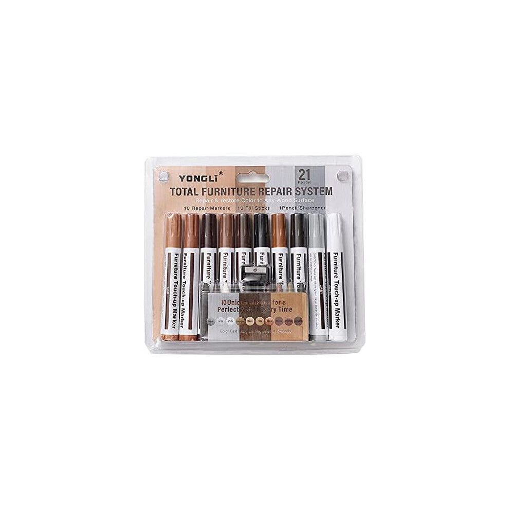 Furniture Repair System - Repair/Restore Colour to Wood Surfaces - 21 piece