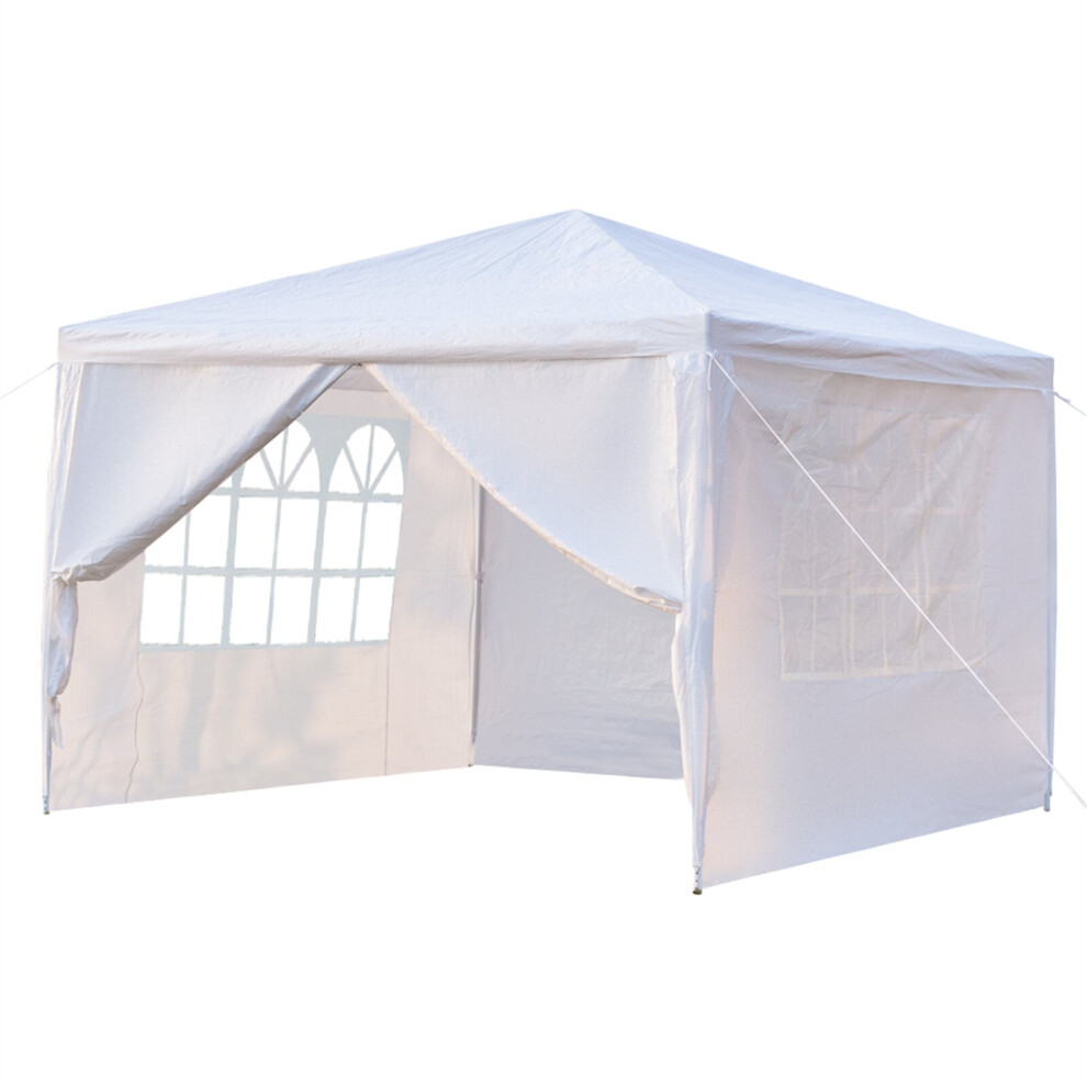 (W/4 sidewalls) 3x3M Heavy Duty Gazebo Marquee Canopy Garden Tent & Side
