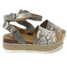 (Snake Skin, EU40) Summer Beach Women's Platform Leopard Print Espadrilles Sandals Shoes Size 36-42