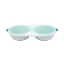 (Blue) Microwave Double Egg Cooker Kitchen Steamer Cup Eggs Poacher BPA-Free Cookware Tools