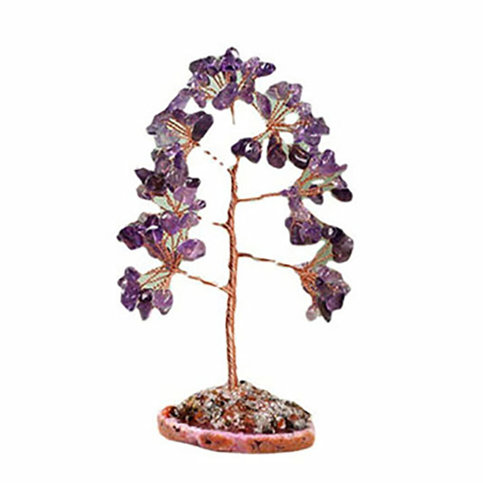 (Purple) Natural Stone Fortune Tree Decorative Ornament