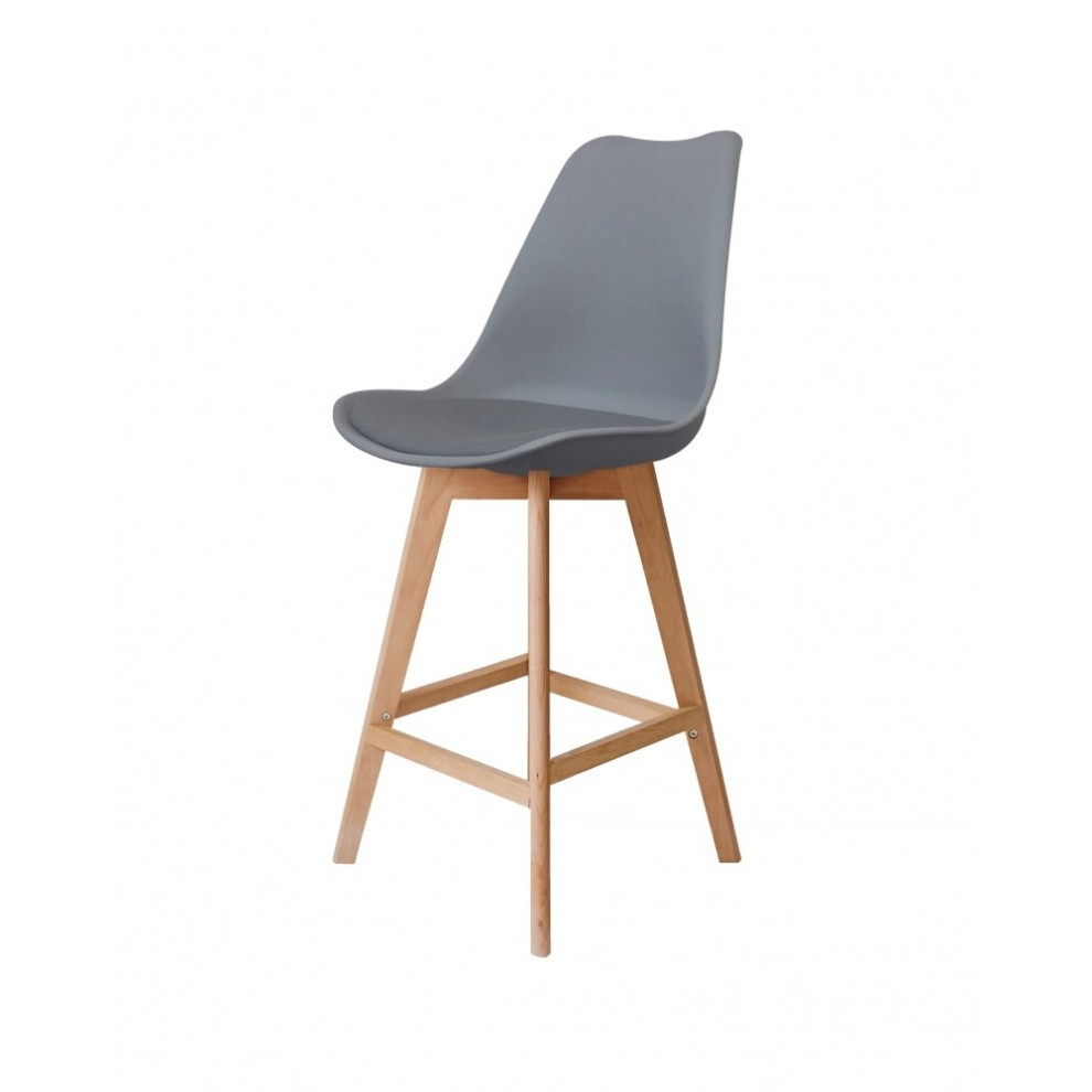 Soho Plastic Bar Stool With Light Wood Legs