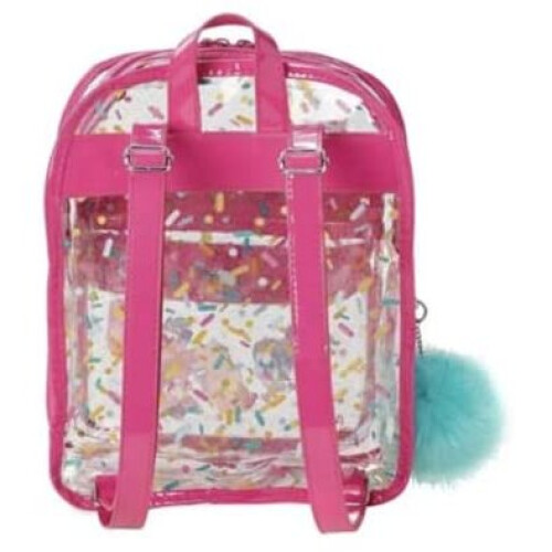 Disney Wreck-It Ralph Backpack Pink Transparent pom pom vanellope NEW 1