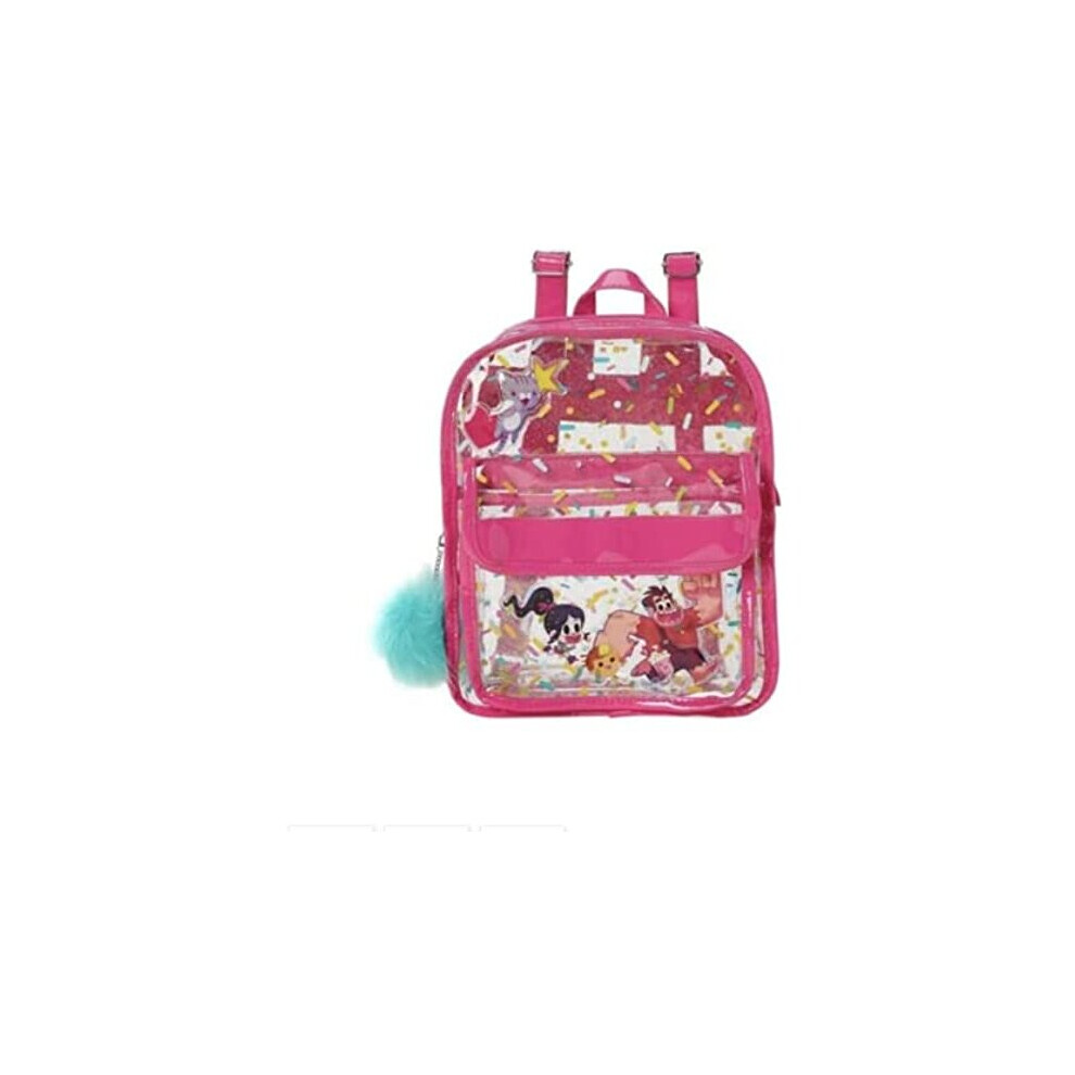 Wreck-It Ralph Backpack Pink Transparent pom pom vanellope NEW