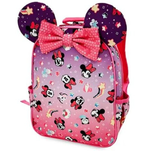 Disney Minnie Mouse Mystical Junior Backpack sequin Pink print NEW
