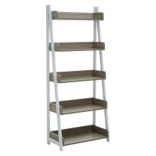 Versatile Five Tier Light Oak Shelf Unit, Ample Storage Space Shelving Unit, Durable Tall Cupboard Shelves