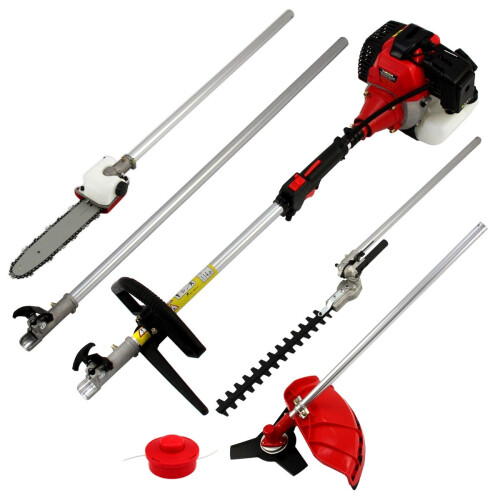 T-Mech 5 in 1 Multi Tool 52cc & Erdbohrer Petrol Gartenschneider Trimmer Bohrer Zaun 1